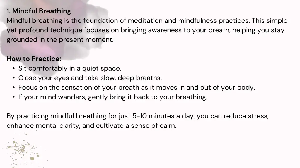 1 mindful breathing mindful breathing