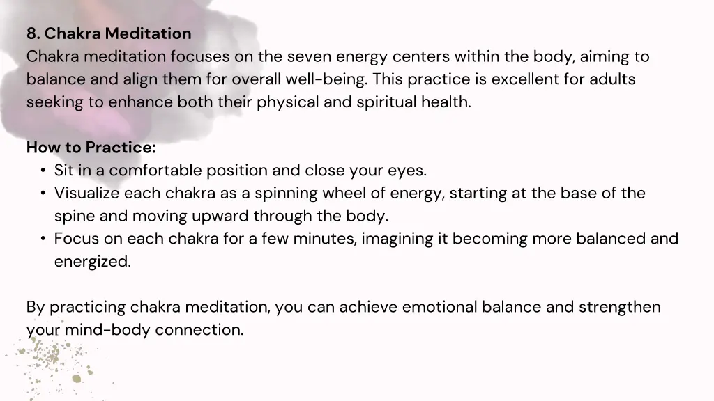 8 chakra meditation chakra meditation focuses