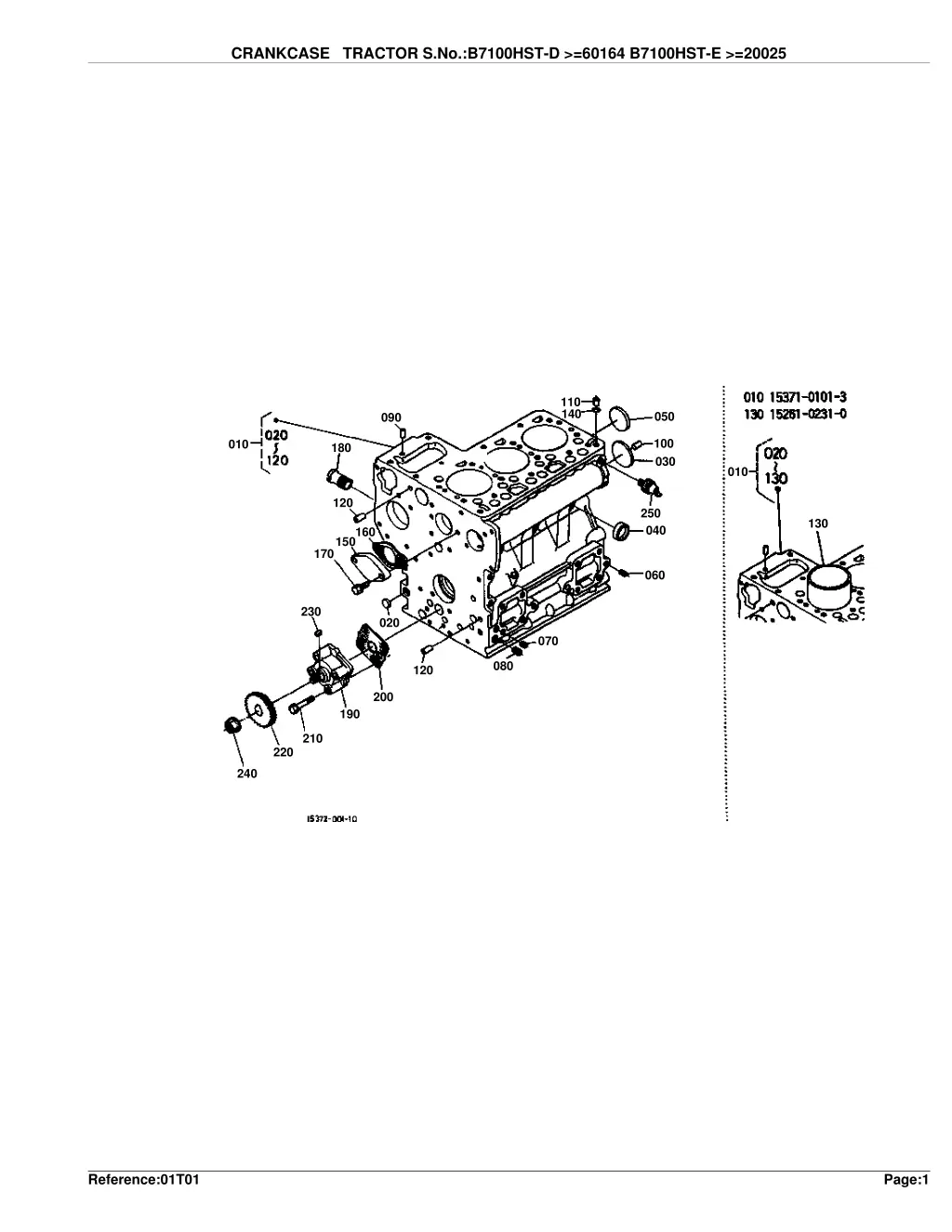 crankcase tractor s no b7100hst d 60164 b7100hst