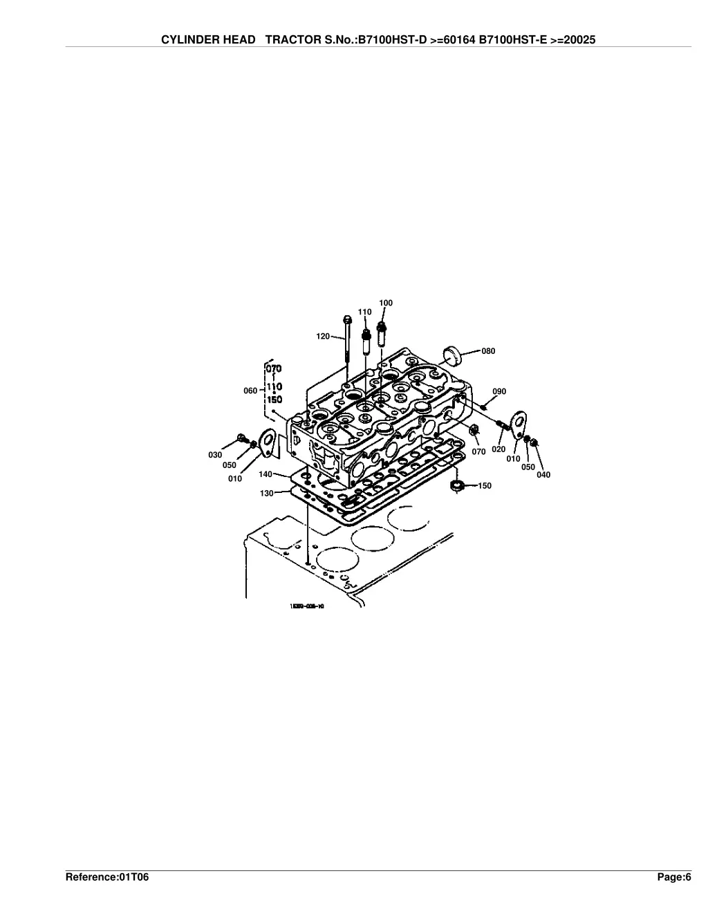 cylinder head tractor s no b7100hst d 60164