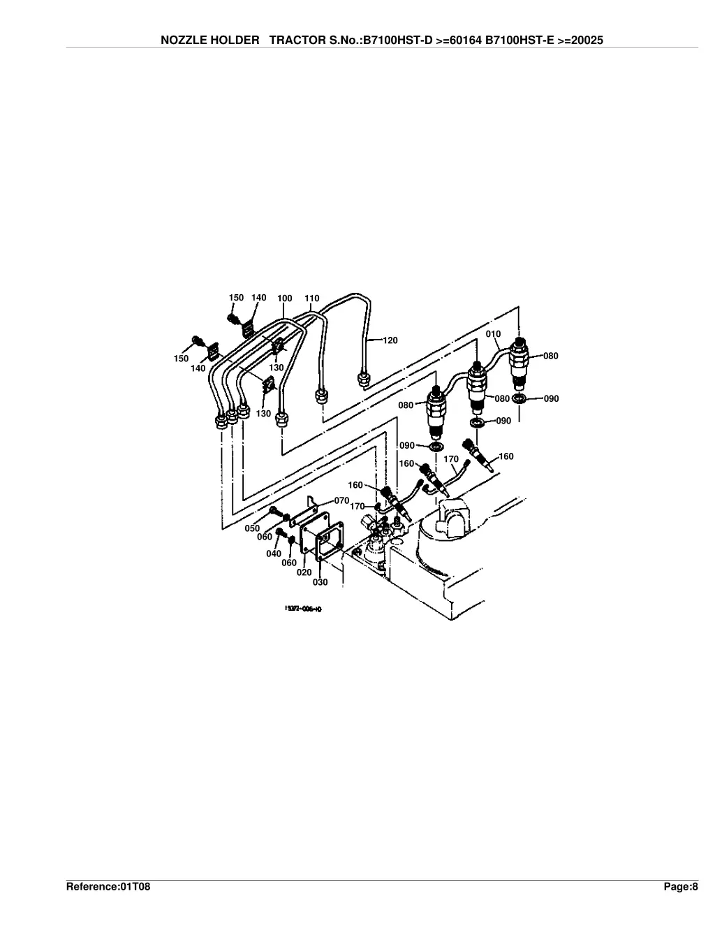 nozzle holder tractor s no b7100hst d 60164