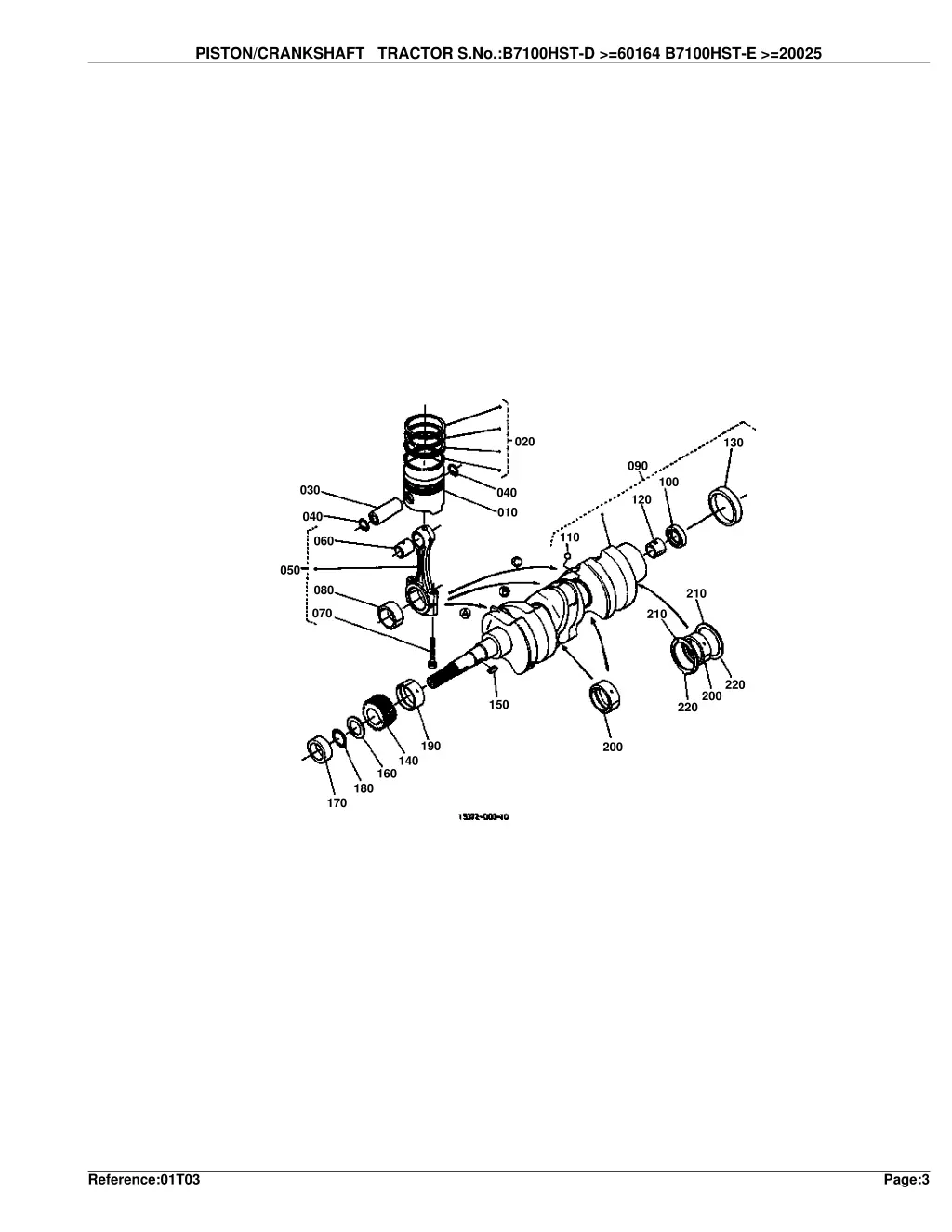 piston crankshaft tractor s no b7100hst d 60164