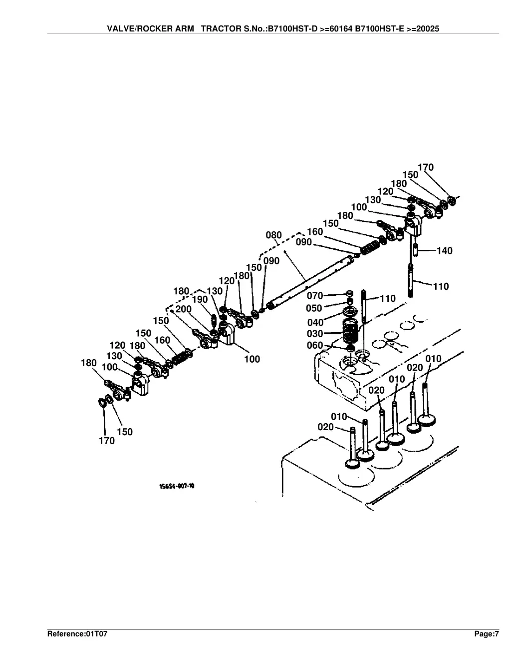 valve rocker arm tractor s no b7100hst d 60164