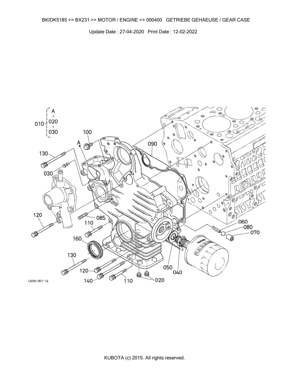 bkidk5185 bx231 motor engine 000400 getriebe