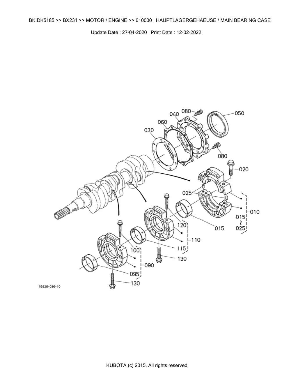 bkidk5185 bx231 motor engine 010000