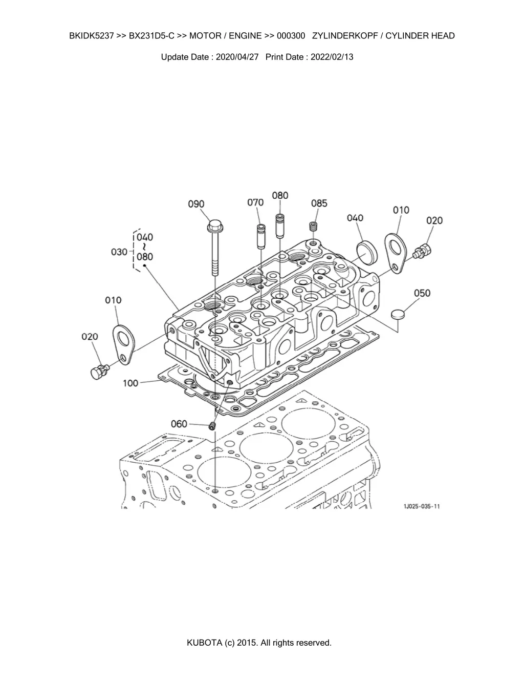 bkidk5237 bx231d5 c motor engine 000300