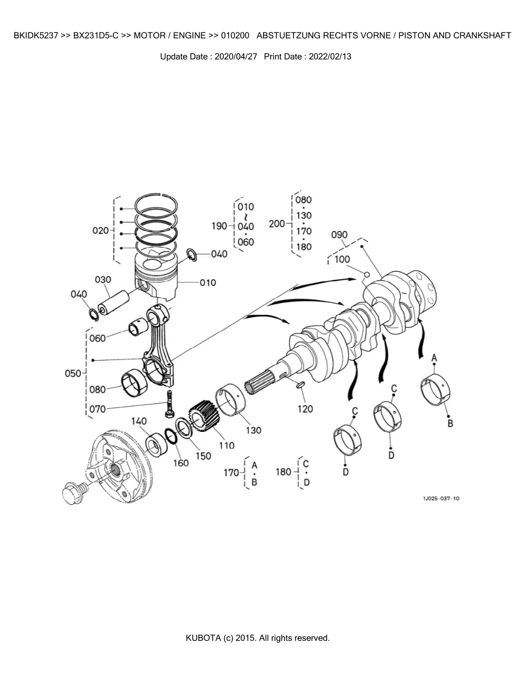 bkidk5237 bx231d5 c motor engine 010200