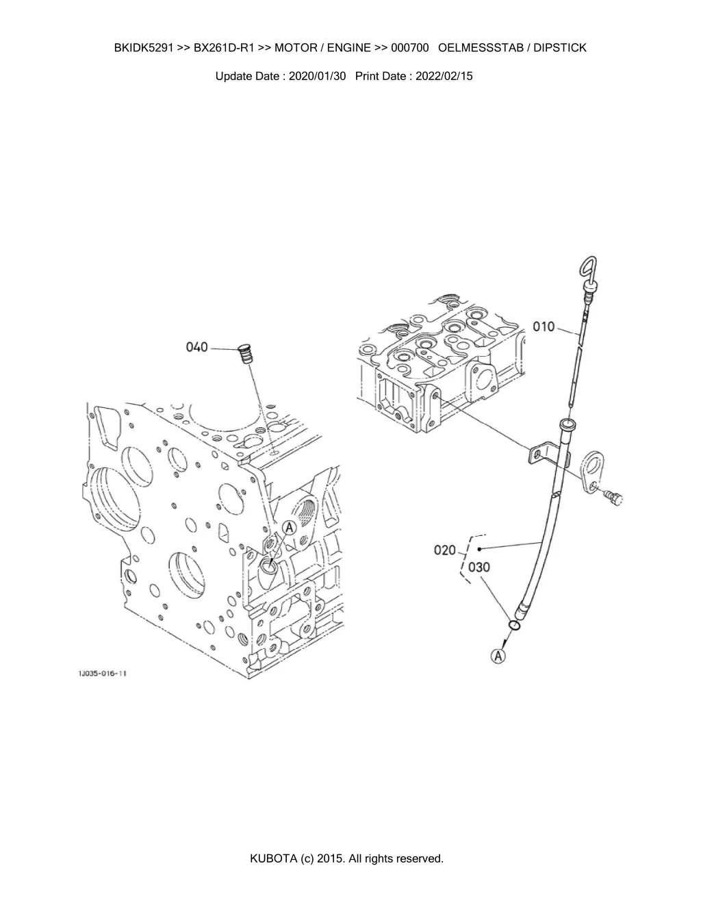 bkidk5291 bx261d r1 motor engine 000700