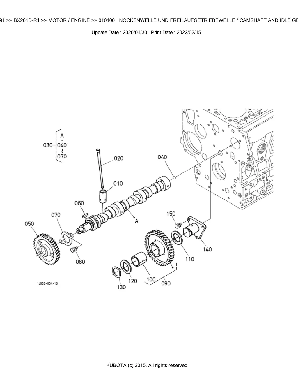 bkidk5291 bx261d r1 motor engine 010100