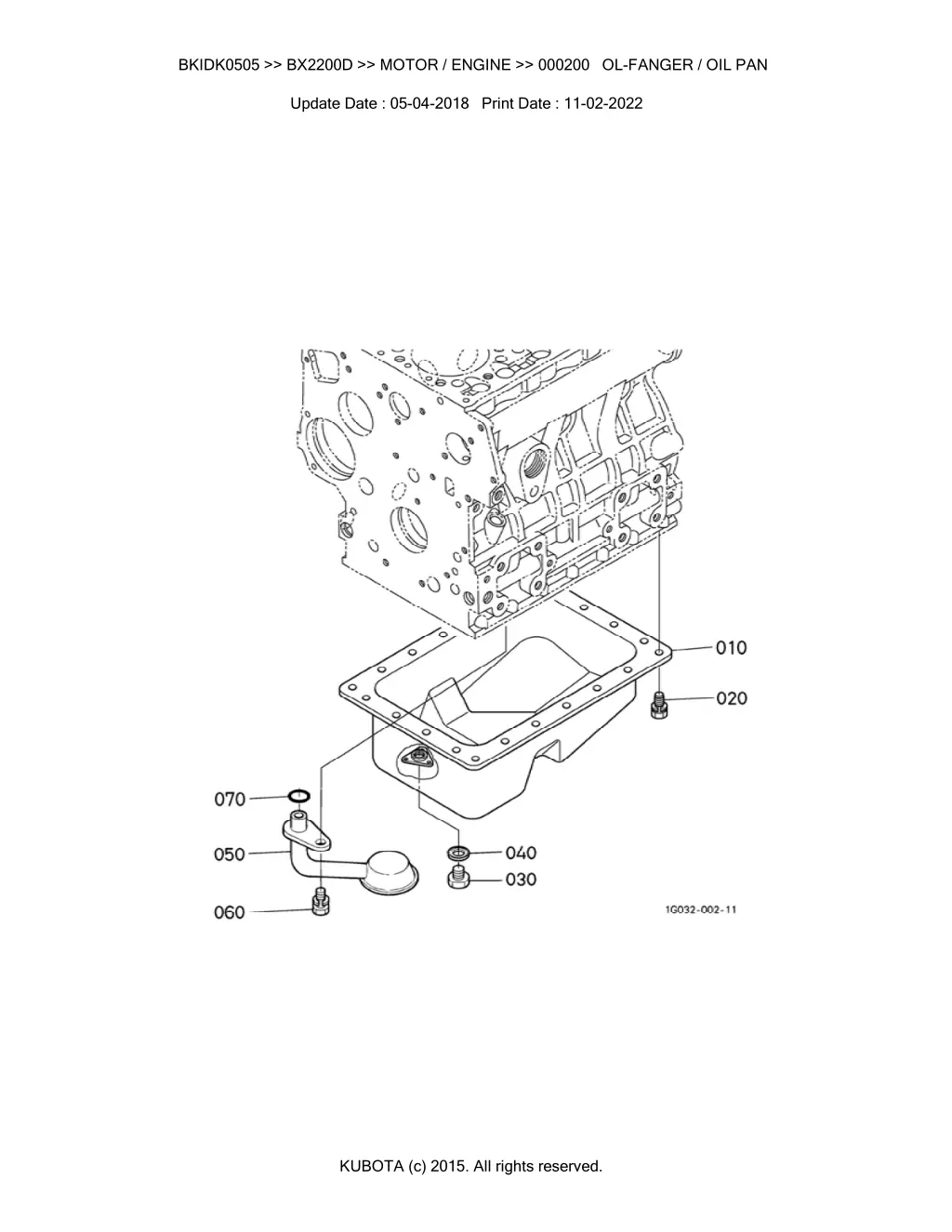 bkidk0505 bx2200d motor engine 000200 ol fanger