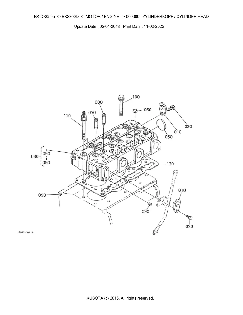 bkidk0505 bx2200d motor engine 000300