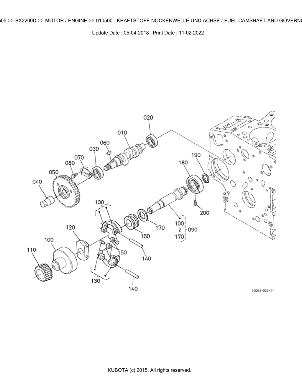 bkidk0505 bx2200d motor engine 010500 kraftstoff