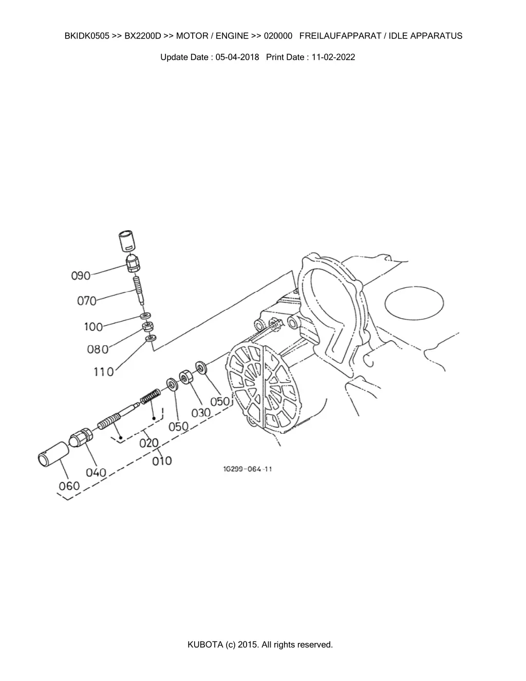 bkidk0505 bx2200d motor engine 020000