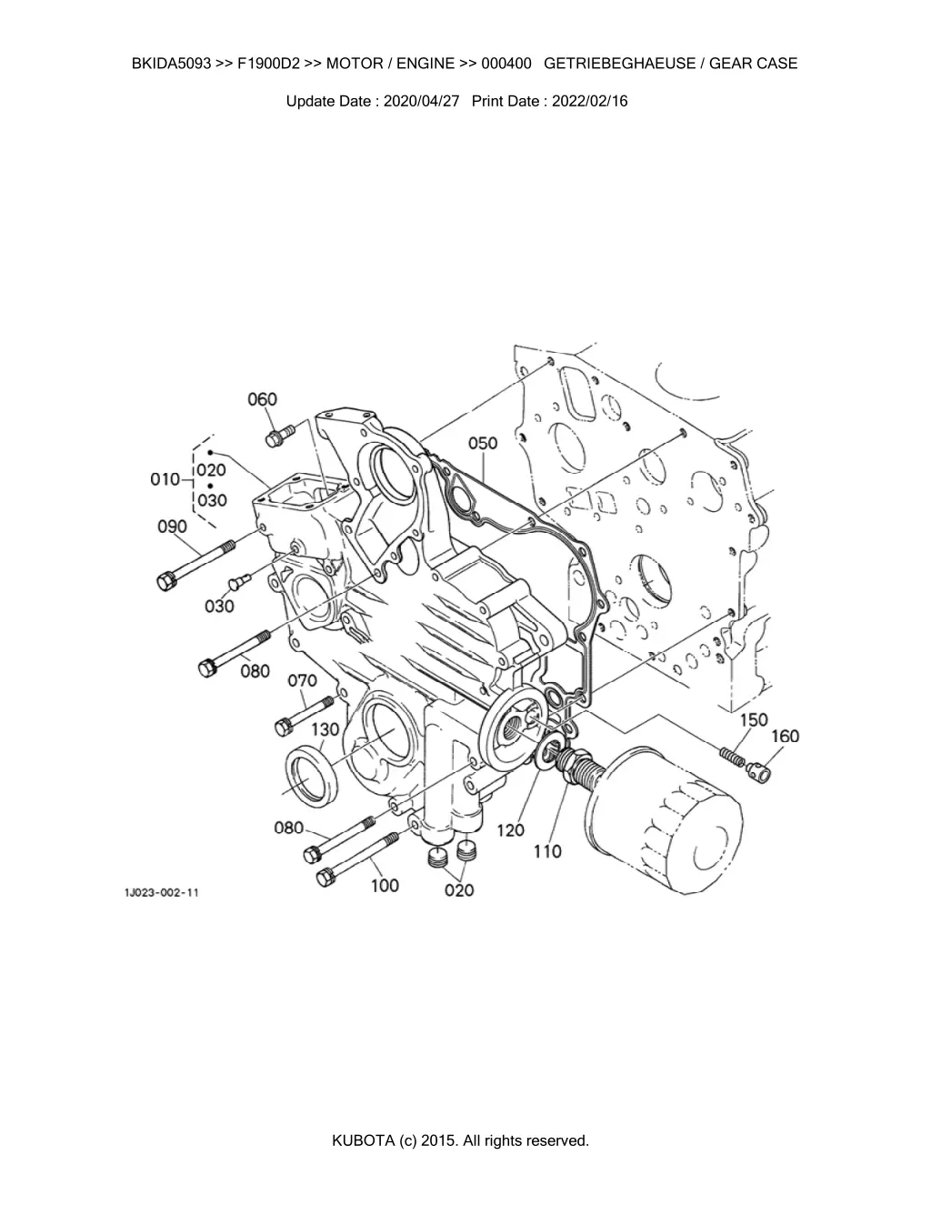 bkida5093 f1900d2 motor engine 000400