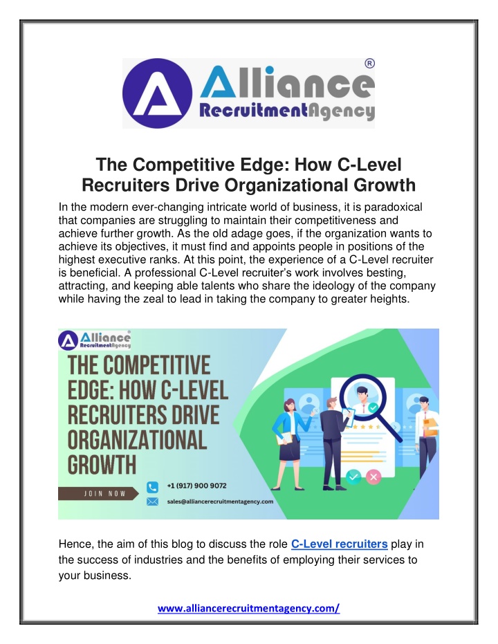 the competitive edge how c level recruiters drive