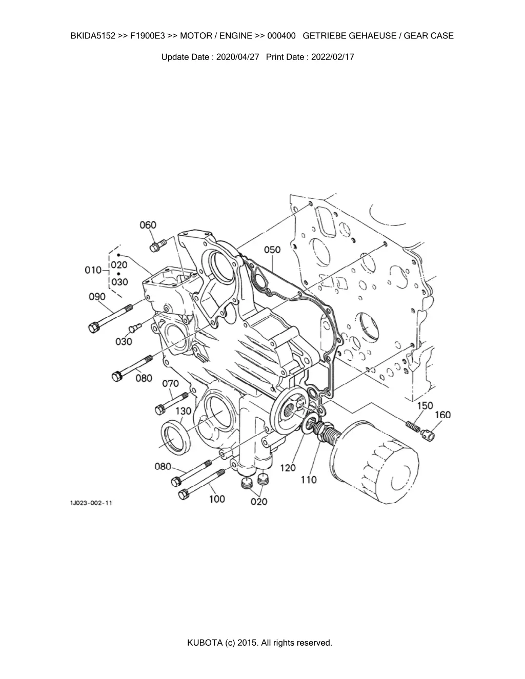 bkida5152 f1900e3 motor engine 000400 getriebe