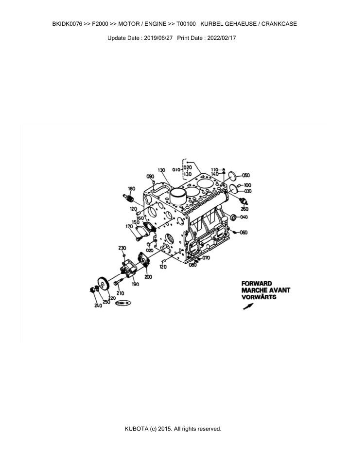 bkidk0076 f2000 motor engine t00100 kurbel