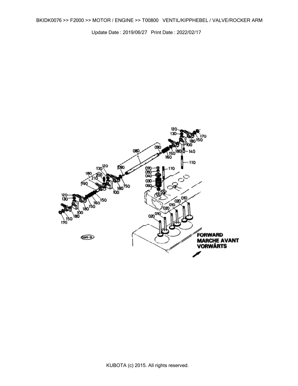 bkidk0076 f2000 motor engine t00800 ventil