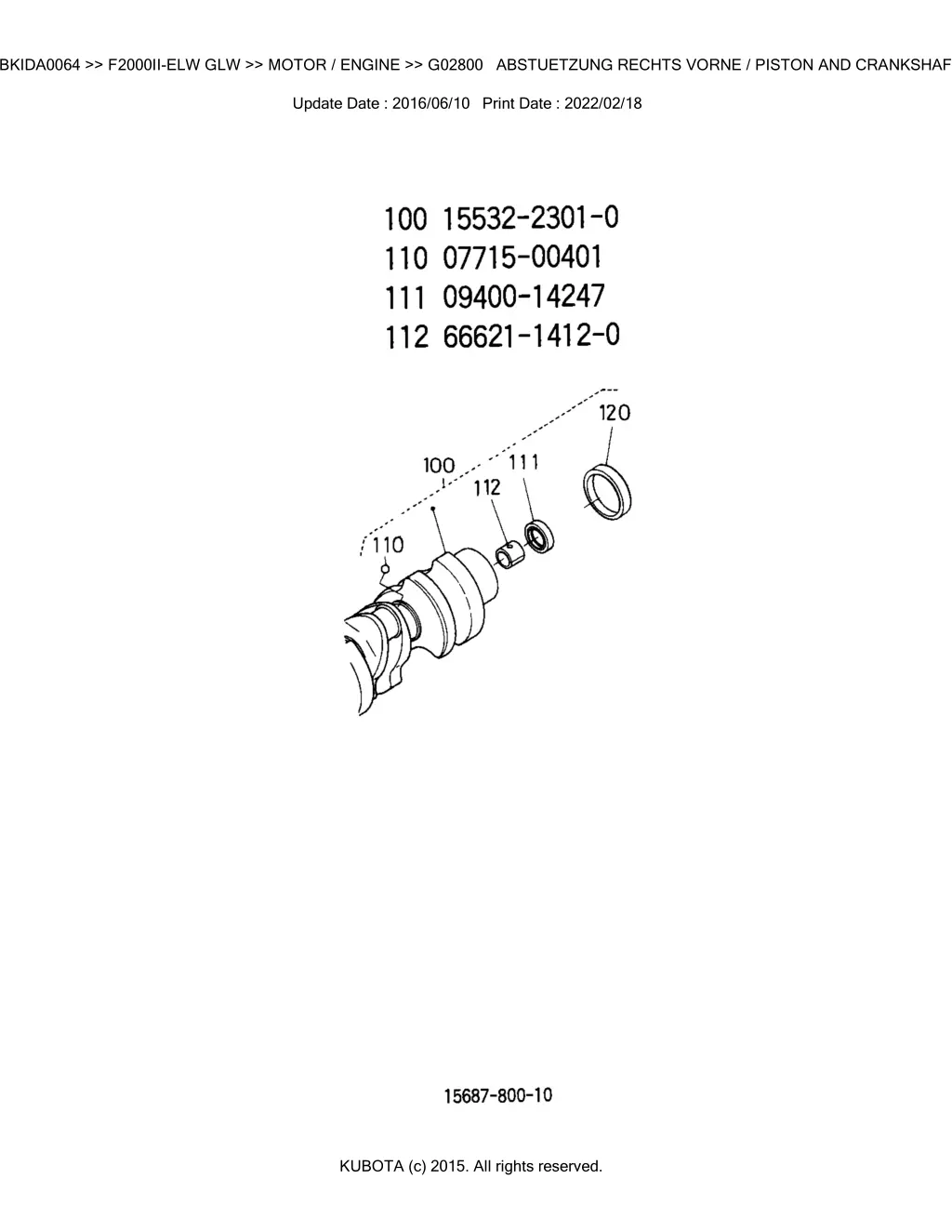 bkida0064 f2000ii elw glw motor engine g02800 4