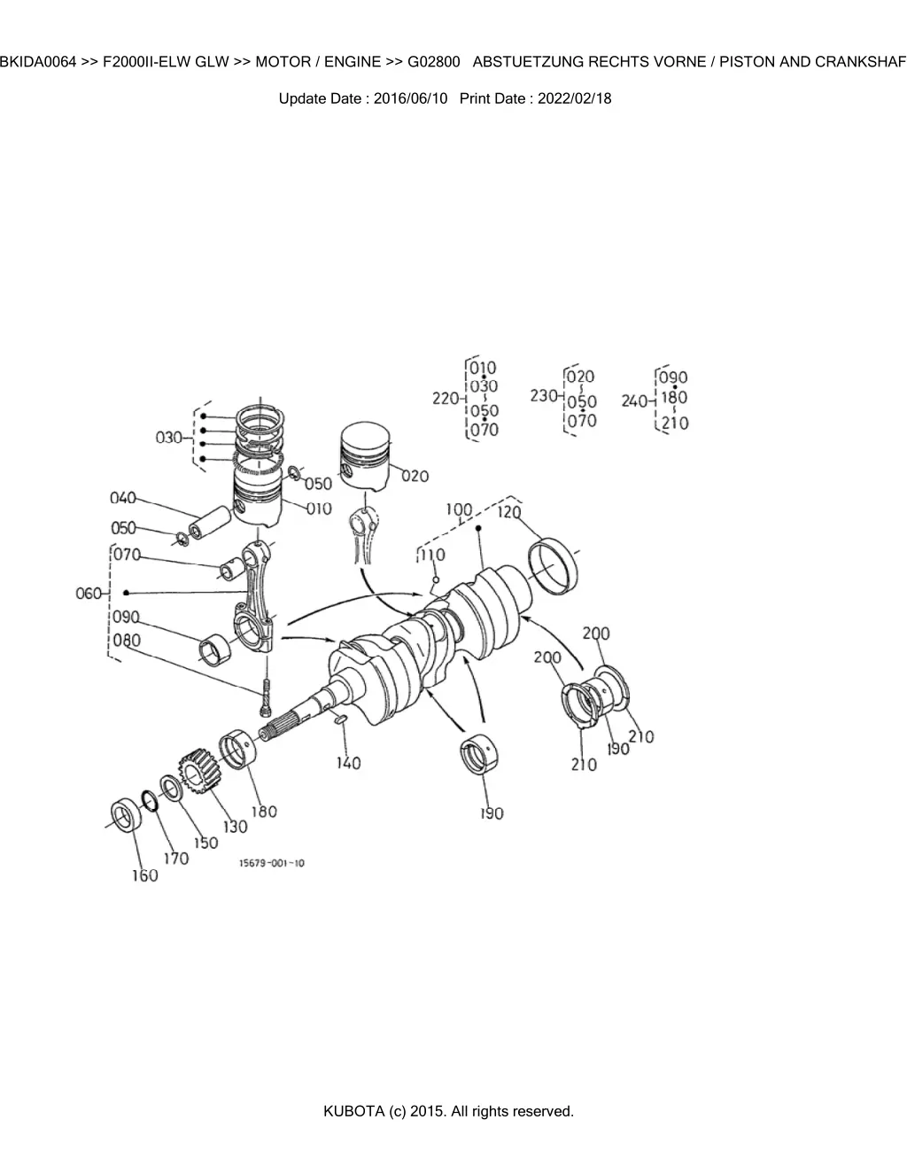 bkida0064 f2000ii elw glw motor engine g02800