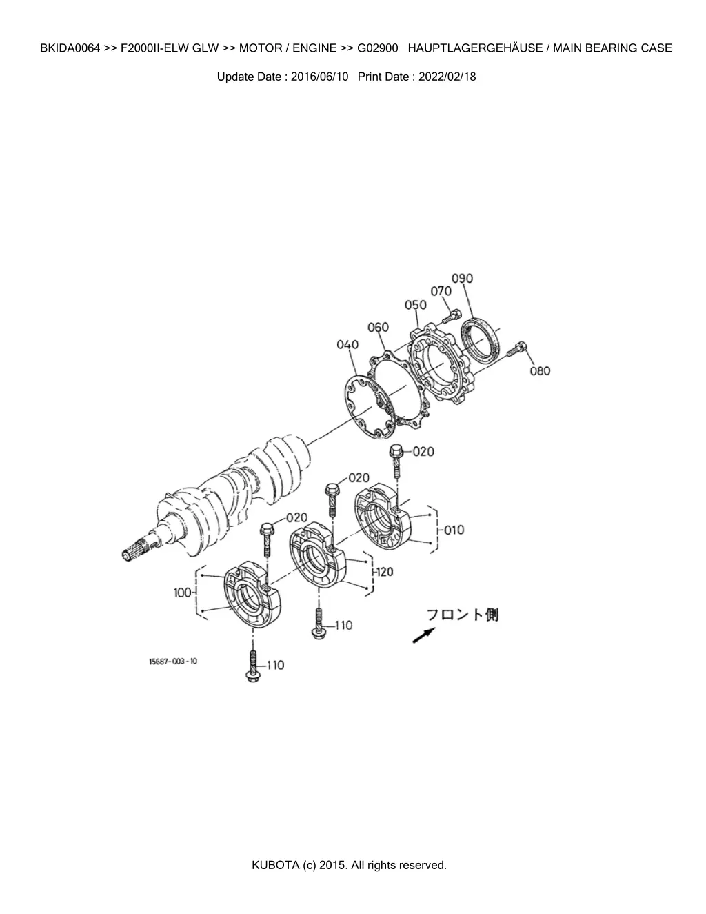 bkida0064 f2000ii elw glw motor engine g02900