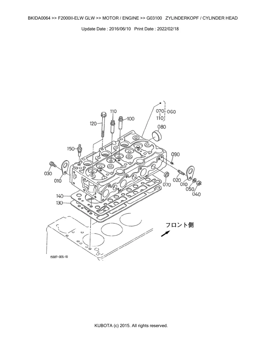 bkida0064 f2000ii elw glw motor engine g03100