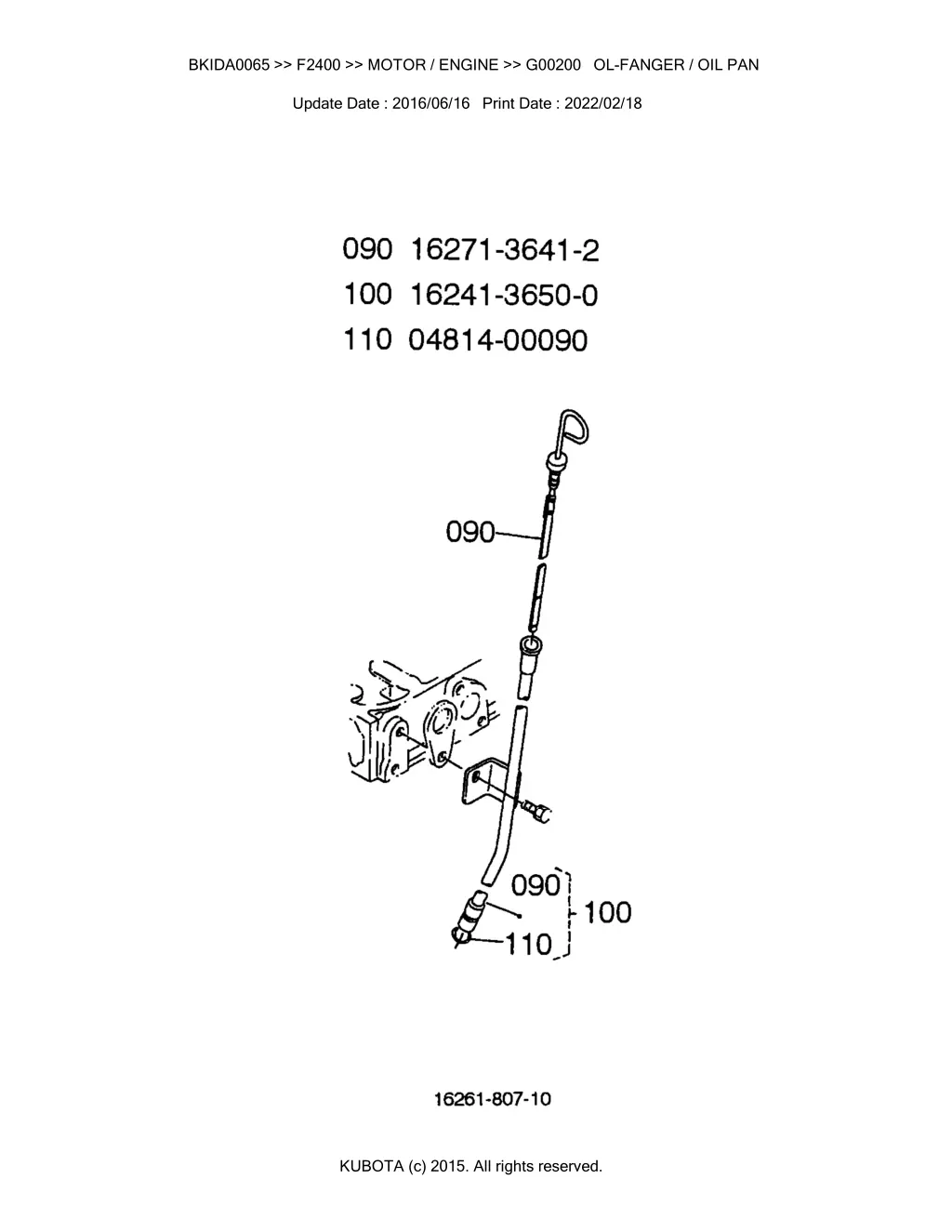 bkida0065 f2400 motor engine g00200 ol fanger 2