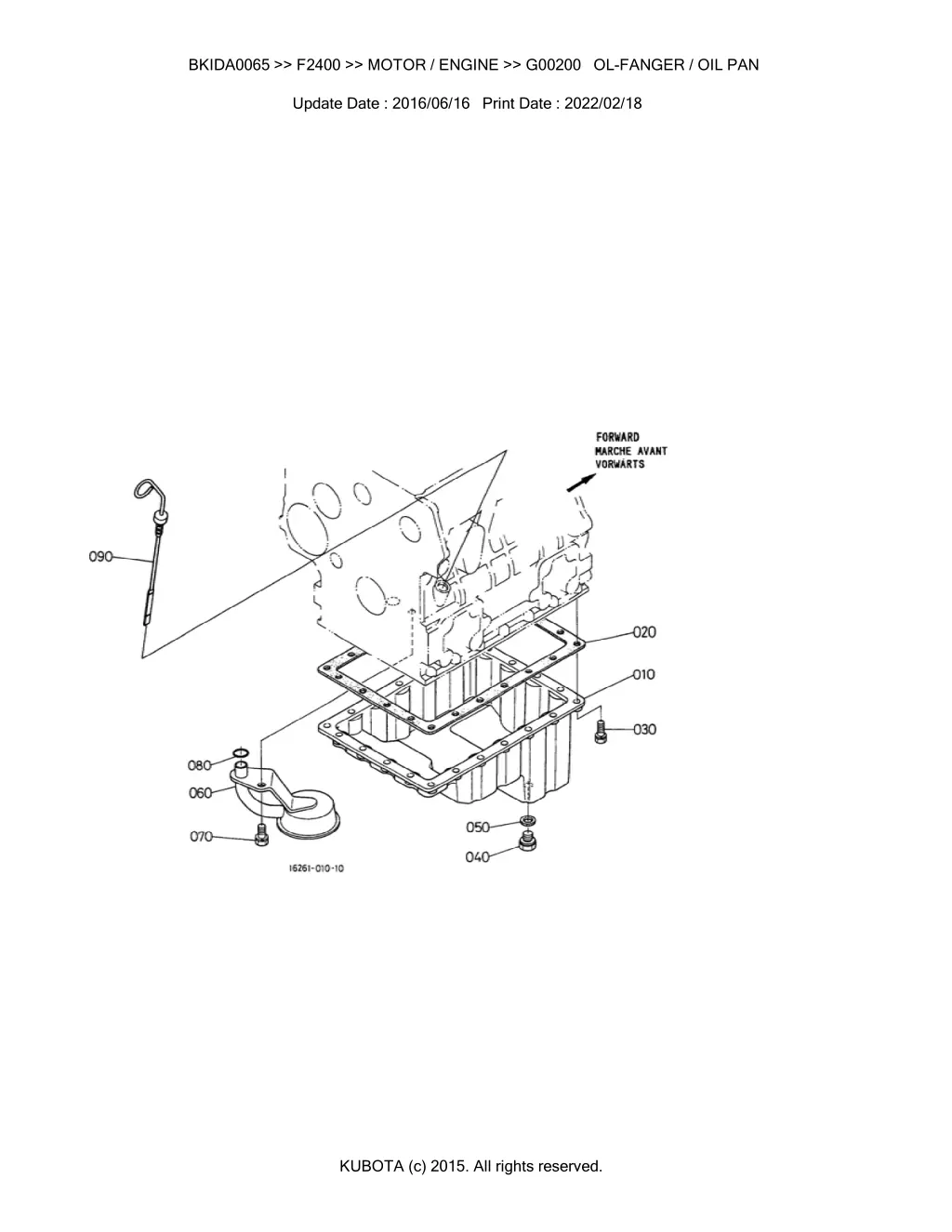 bkida0065 f2400 motor engine g00200 ol fanger