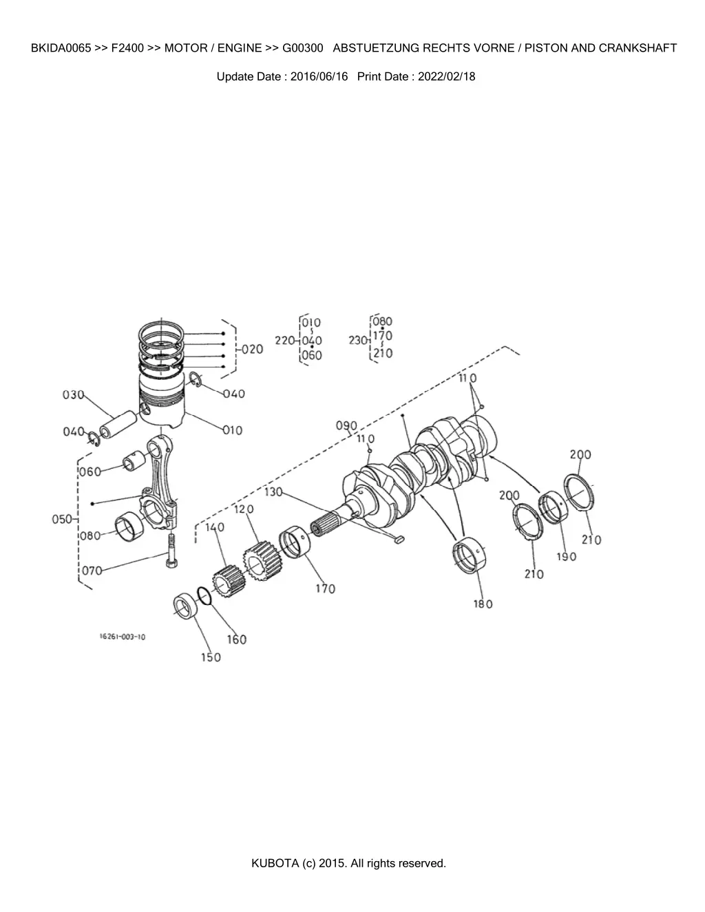 bkida0065 f2400 motor engine g00300 abstuetzung