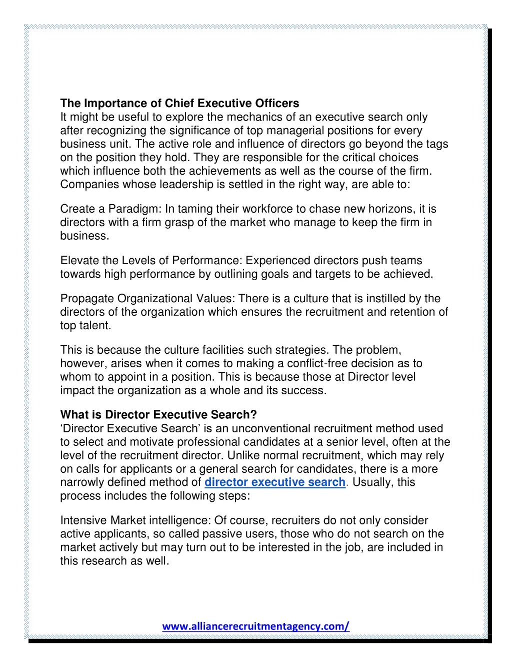 the importance of chief executive officers