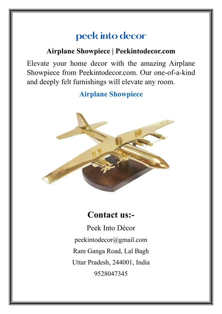 airplane showpiece peekintodecor com