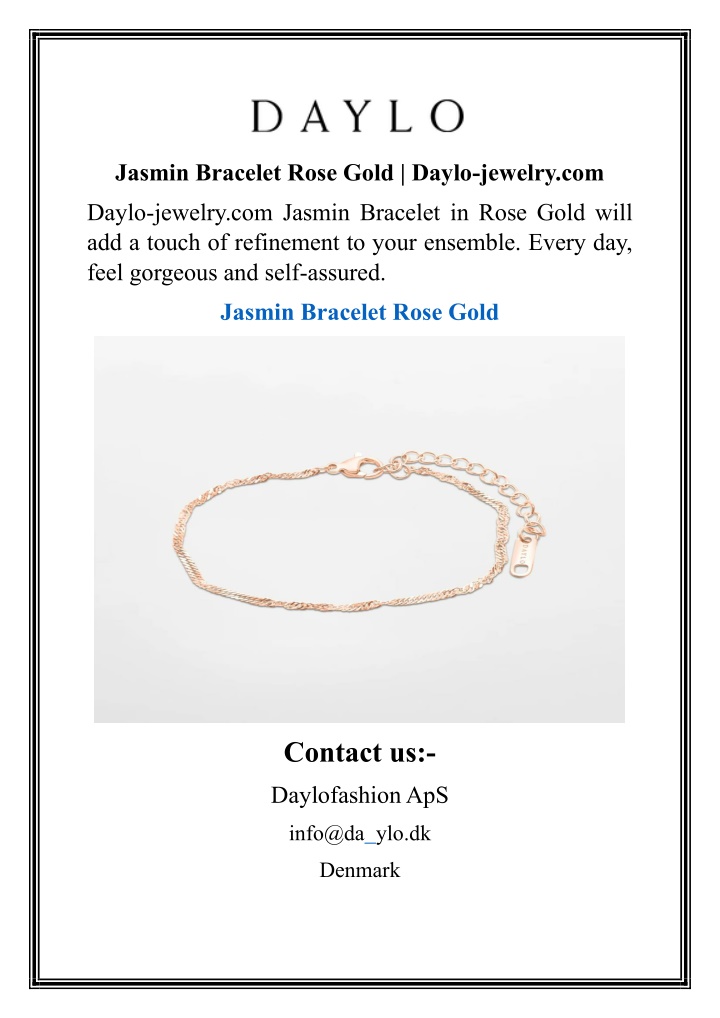 jasmin bracelet rose gold daylo jewelry com