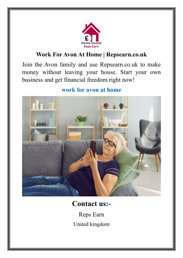 work for avon at home repsearn co uk