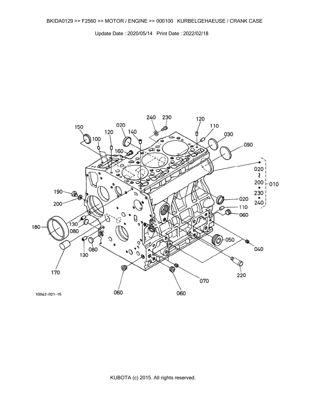 bkida0129 f2560 motor engine 000100