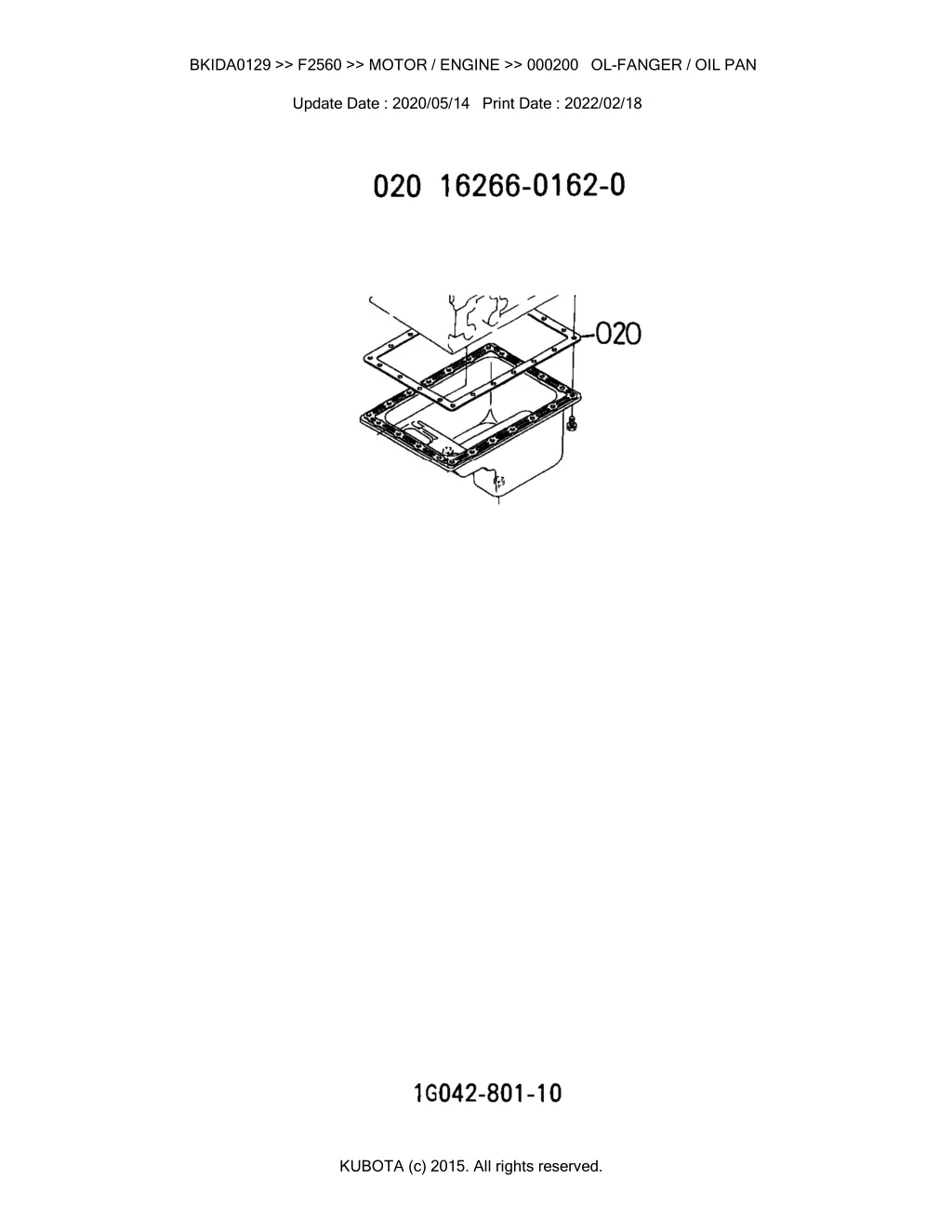 bkida0129 f2560 motor engine 000200 ol fanger 2