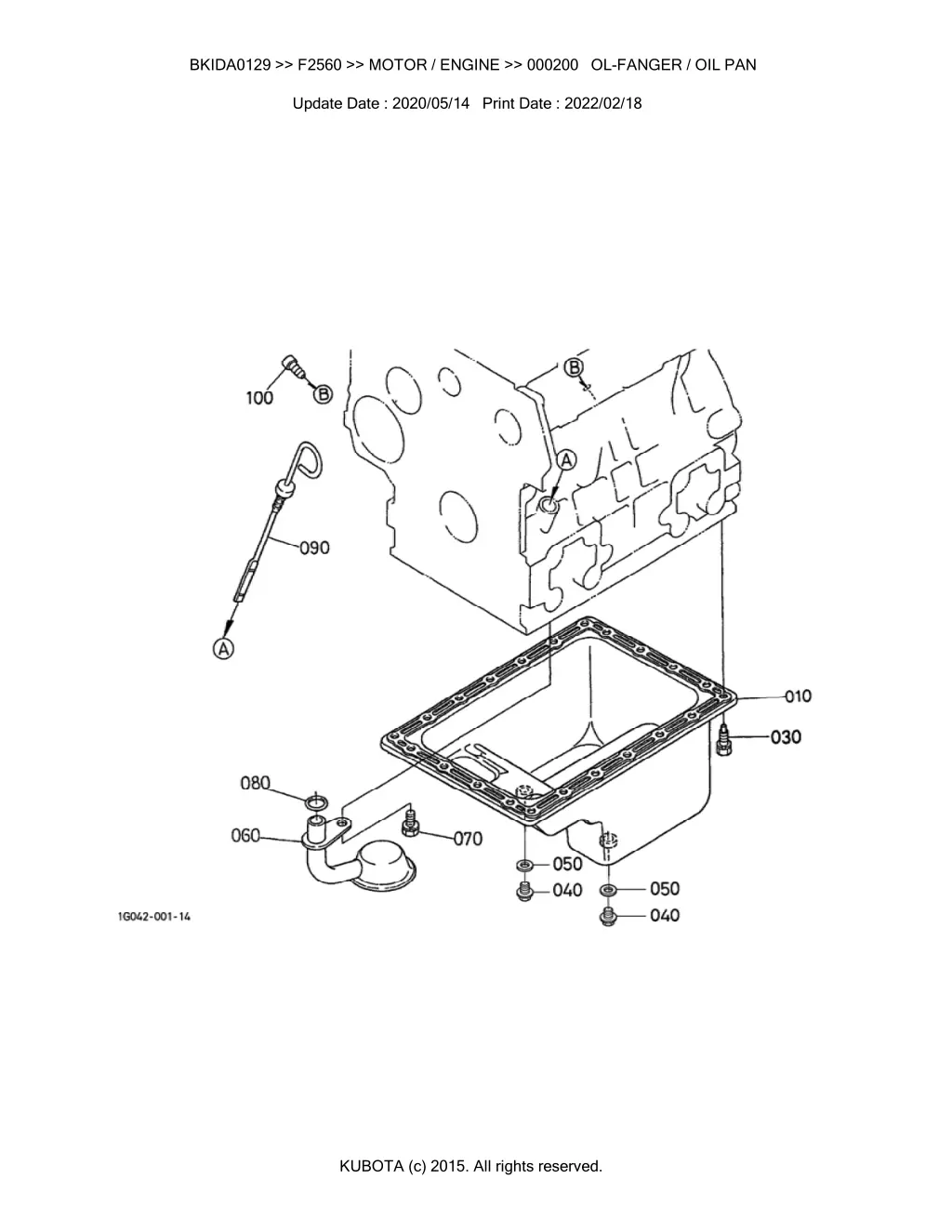 bkida0129 f2560 motor engine 000200 ol fanger