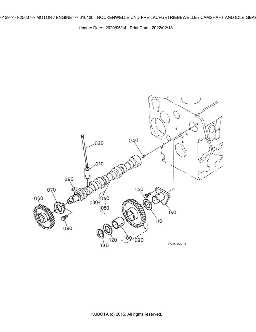 bkida0129 f2560 motor engine 010100 nockenwelle