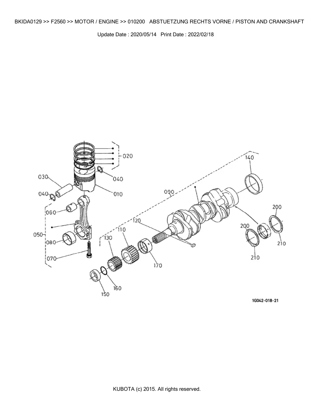 bkida0129 f2560 motor engine 010200 abstuetzung