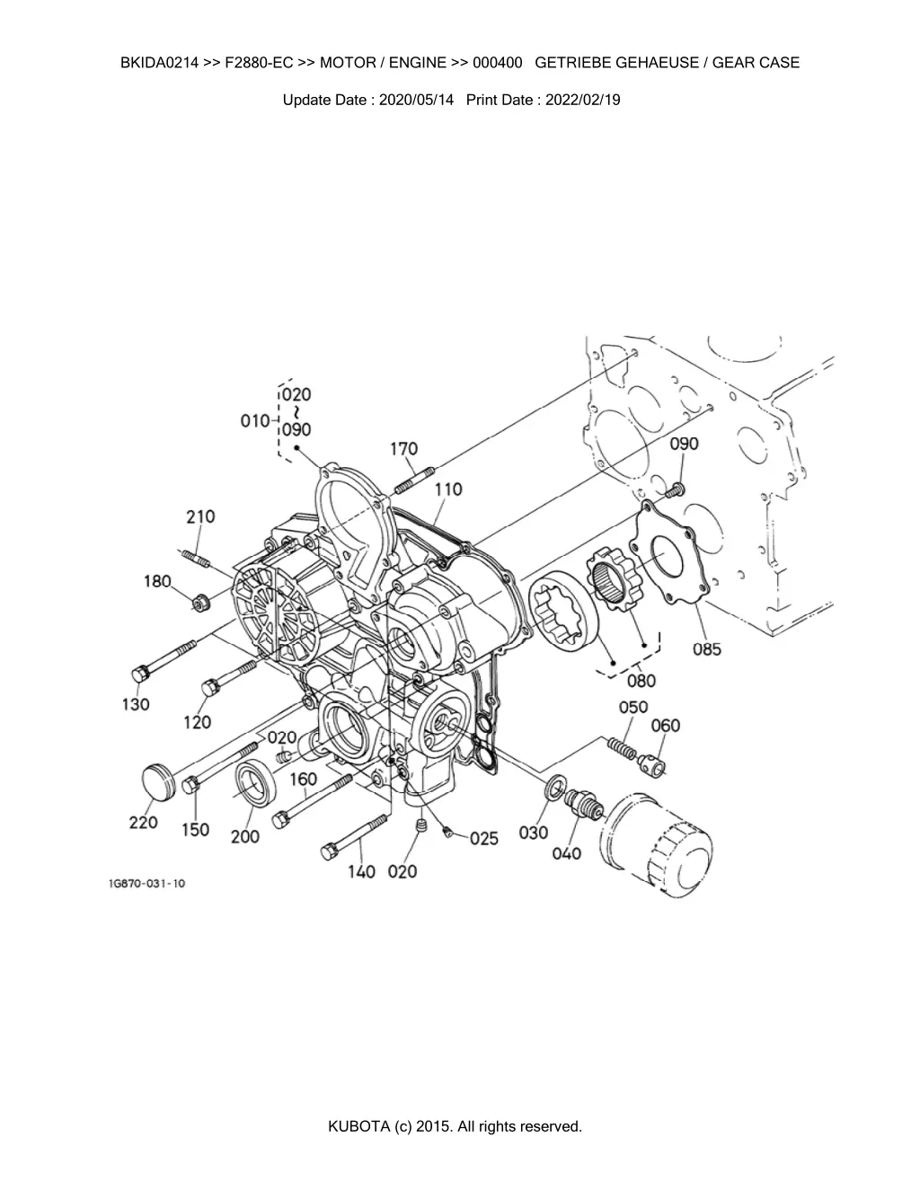 bkida0214 f2880 ec motor engine 000400 getriebe