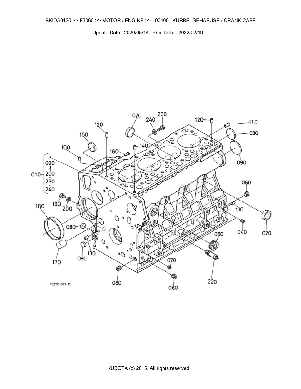 bkida0130 f3060 motor engine 100100