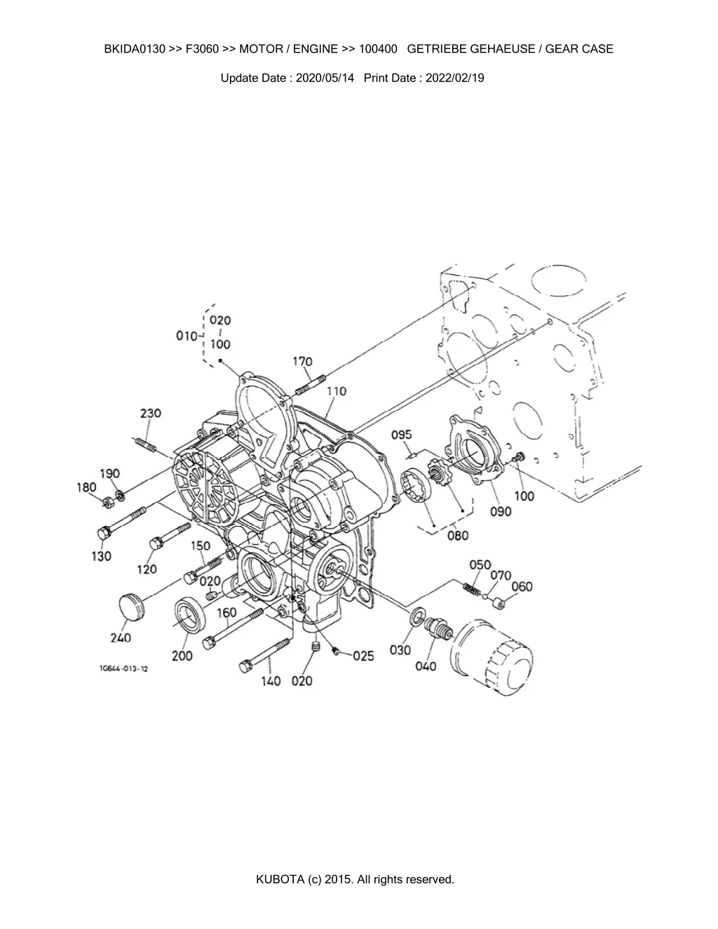 bkida0130 f3060 motor engine 100400 getriebe