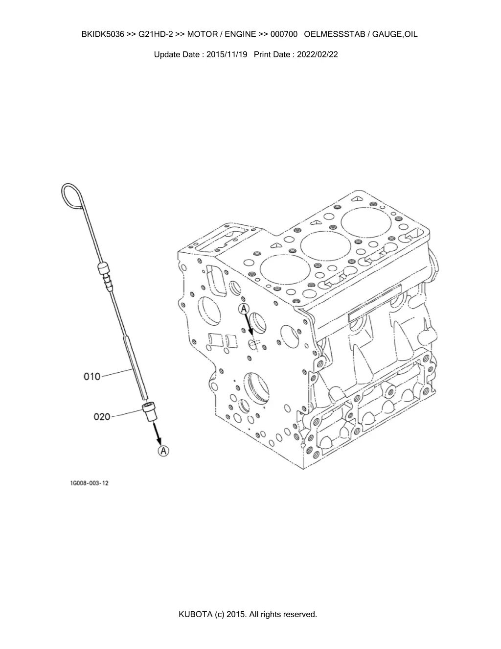 bkidk5036 g21hd 2 motor engine 000700 oelmessstab