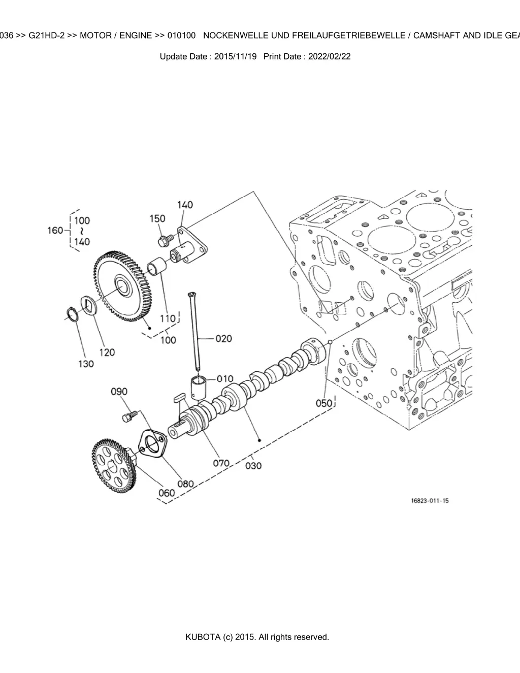 bkidk5036 g21hd 2 motor engine 010100 nockenwelle