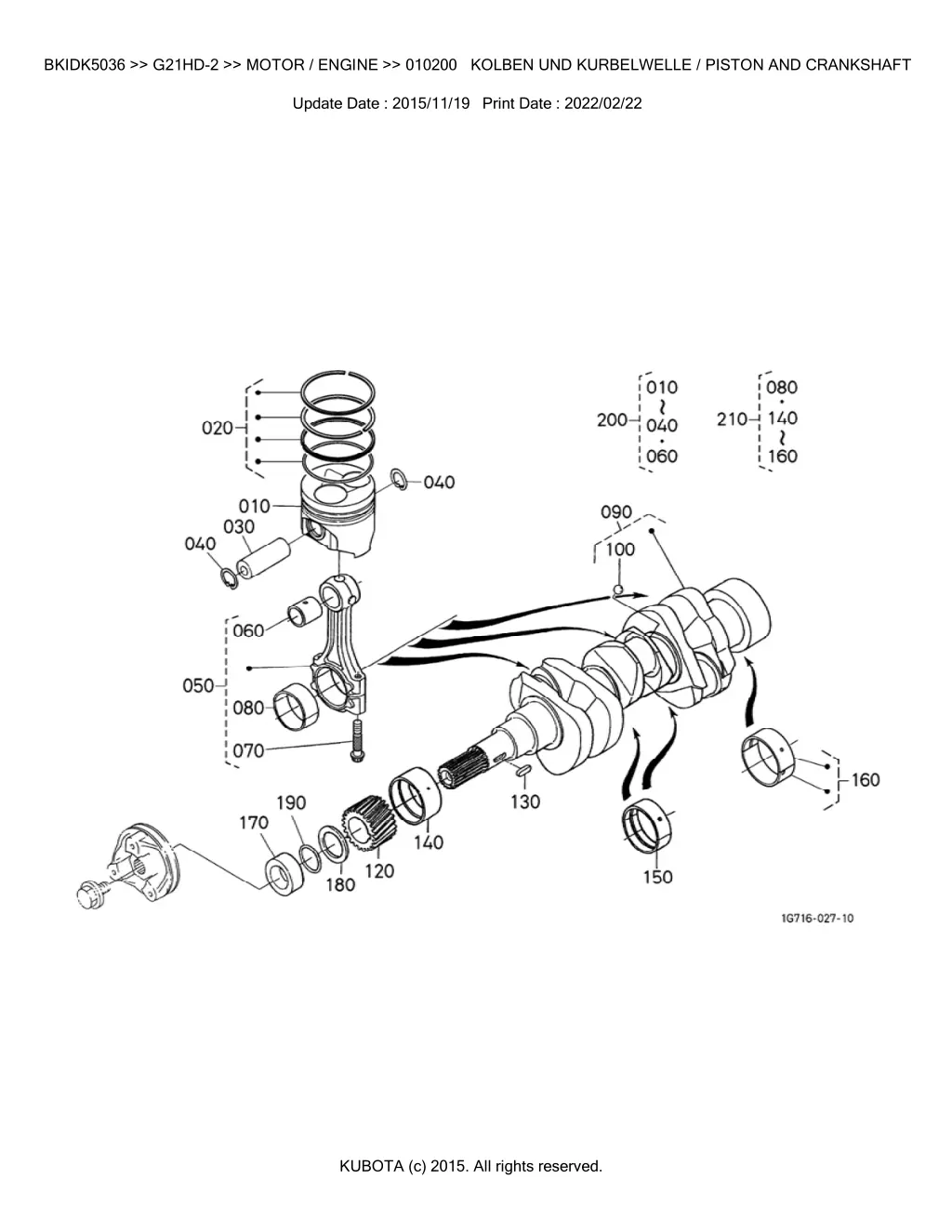 bkidk5036 g21hd 2 motor engine 010200 kolben