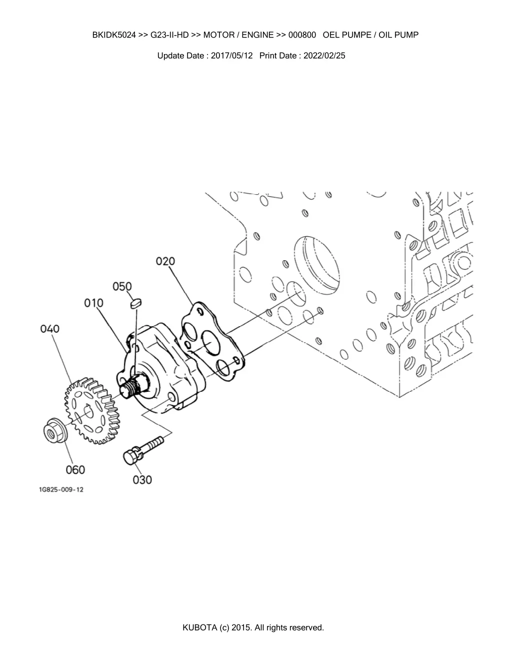 bkidk5024 g23 ii hd motor engine 000800 oel pumpe