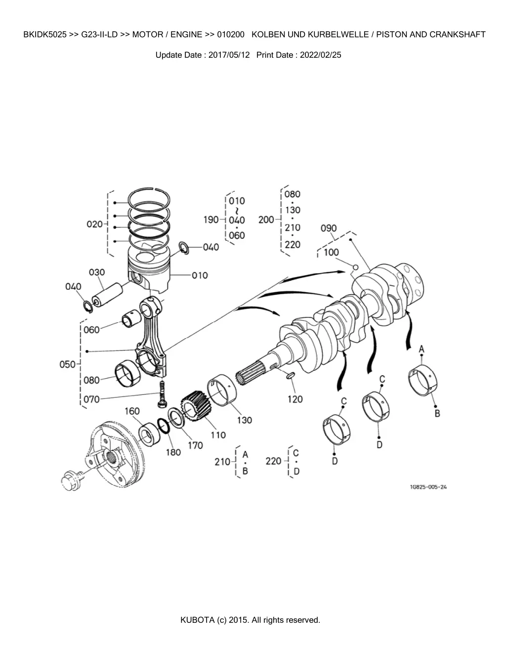 bkidk5025 g23 ii ld motor engine 010200 kolben