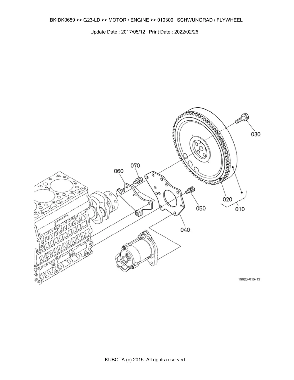 bkidk0659 g23 ld motor engine 010300 schwungrad