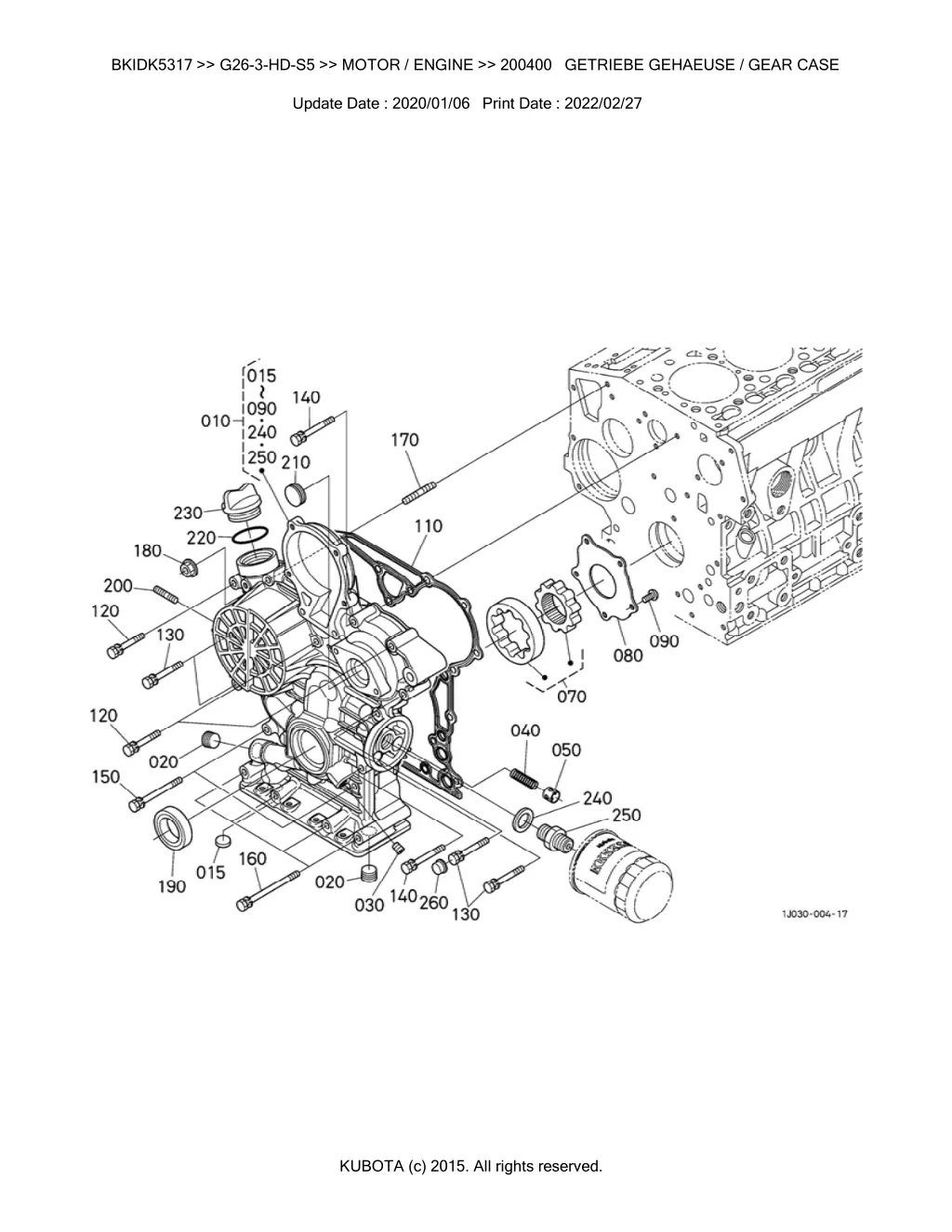 bkidk5317 g26 3 hd s5 motor engine 200400