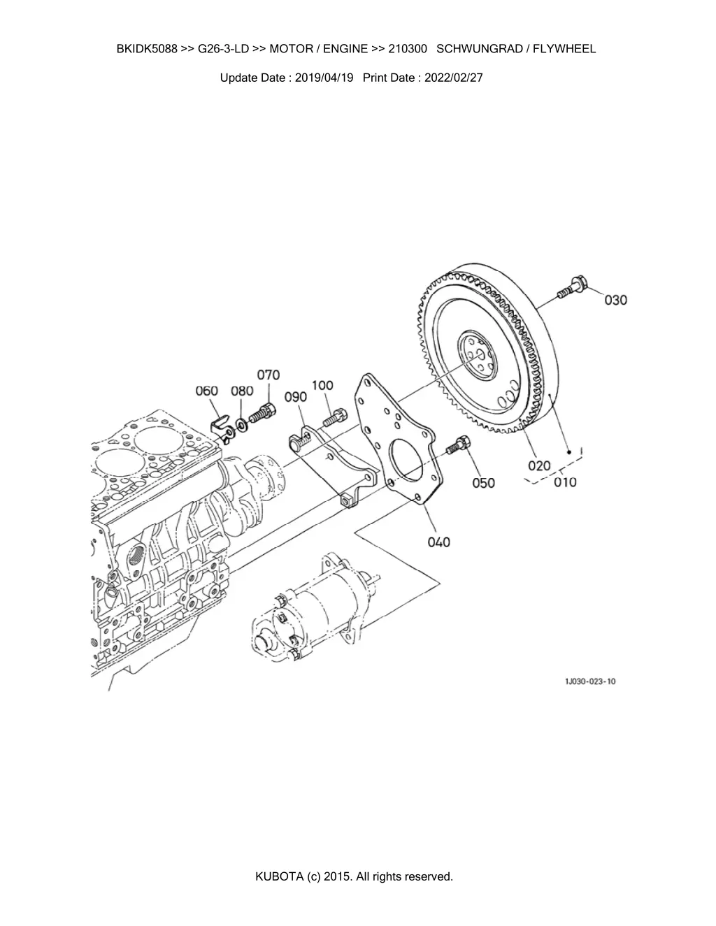 bkidk5088 g26 3 ld motor engine 210300 schwungrad