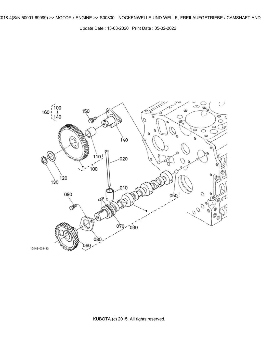 bkida5044 kx018 4 s n 50001 69999 motor engine 20